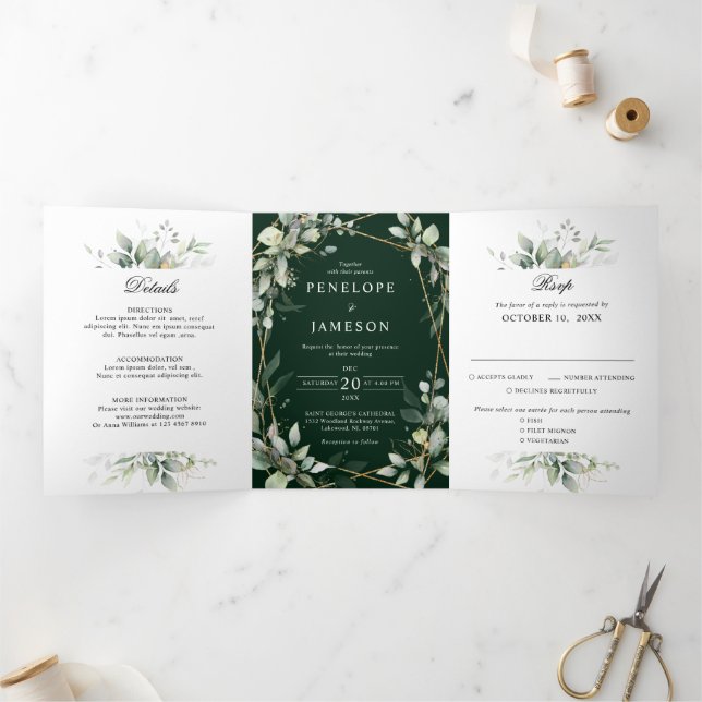Eucalyptus Faire-part de mariage botanique (Intérieur)