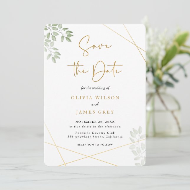Eucalyptus Faire-part de mariage de verdure (Debout devant)