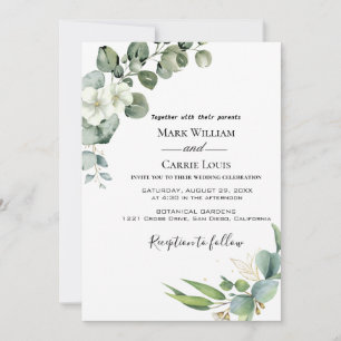 Eucalyptus Faire-part de mariage de verdure rustiq