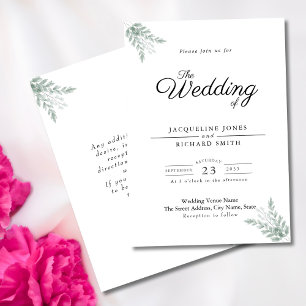 Eucalyptus Faire-part de mariage vert