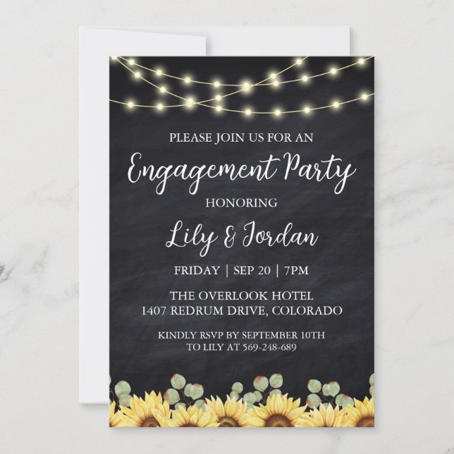 Eucalyptus fall engagement party invitations (Front)