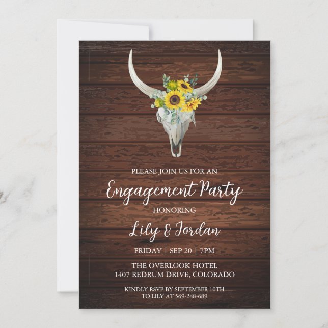 Eucalyptus fall engagement party invitations (Front)