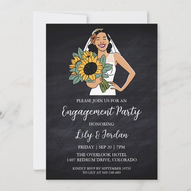 Eucalyptus fall engagement party invitations (Front)