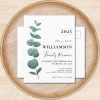 Eucalyptus Family Reunion Invitation Postcard