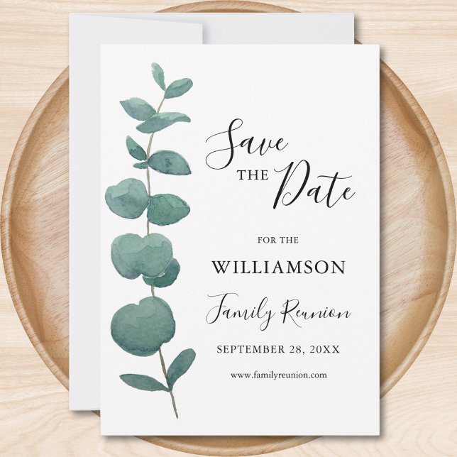 Eucalyptus Family Reunion Save the Date Invitation (Creator Uploaded)