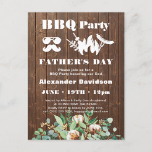 Eucalyptus Father's Day Photo BBQ Party Postcard