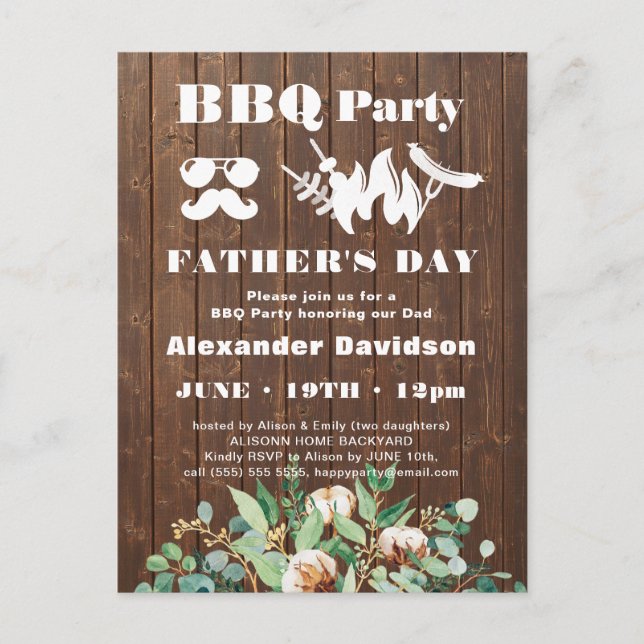 Eucalyptus Father's Day Photo BBQ Postcard (Front)