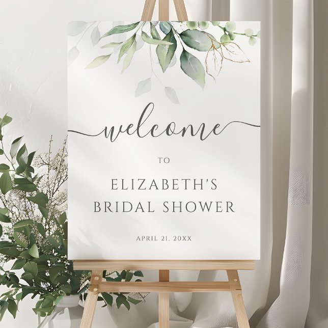 Eucalyptus Fête des mariées Affiche de bienvenue (Créateur téléchargé)