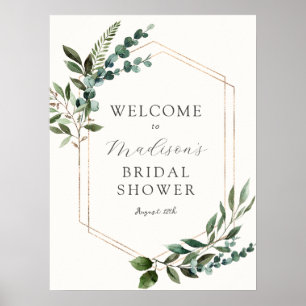 Eucalyptus Fête des mariées Affiche de bienvenue