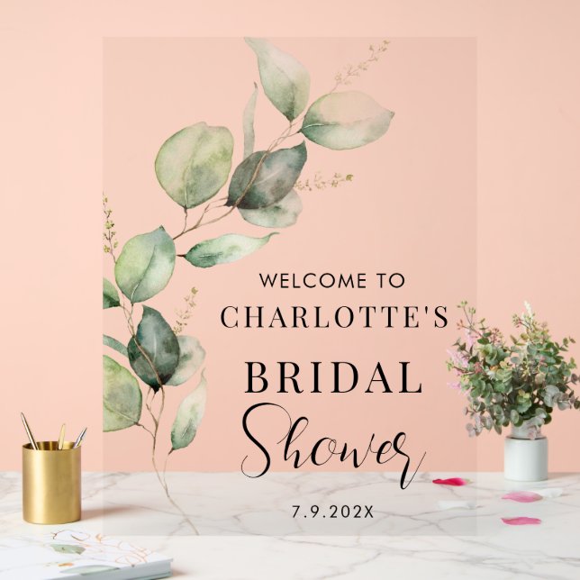 Eucalyptus Fête des mariées Script Bienvenue (Mariage)