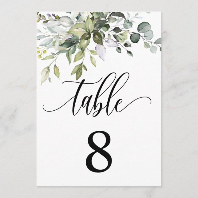 Eucalyptus Feuille Mariage événement assis carte t (Devant)