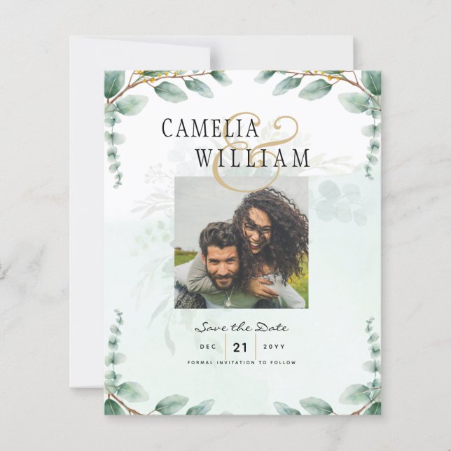 Eucalyptus Feuille OR MARIAGE QR CODE BUDGET (Devant)