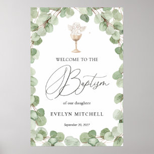 Eucalyptus Feuilles Baby Angel Baptism Affiche de 