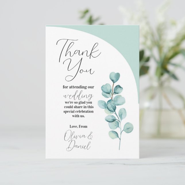Eucalyptus Feuilles Merci Mariage mariage Menthe (Debout devant)
