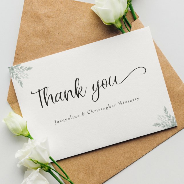 Eucalyptus Floral Aquarelle Carte de remerciements (Créateur téléchargé)