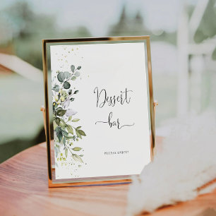 Eucalyptus Floral Baby Shower Dessert Bar Sign