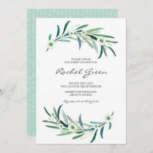 Eucalyptus floral Baby Shower Invitation