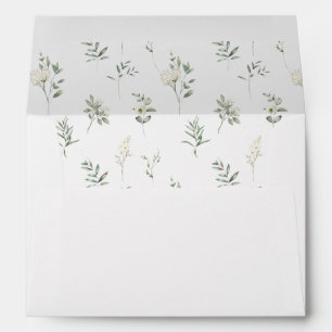 Eucalyptus floral botanical wedding envelopes