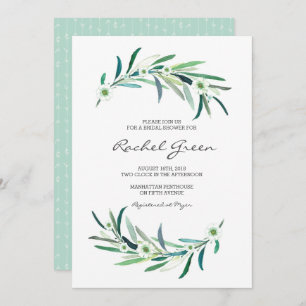 Eucalyptus floral Bridal Shower Invitation