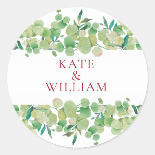 Eucalyptus Floral Classic Round Sticker