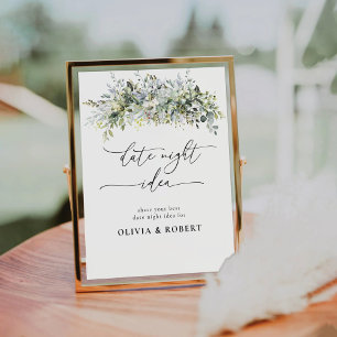Eucalyptus Floral Date Night Idea Sign
