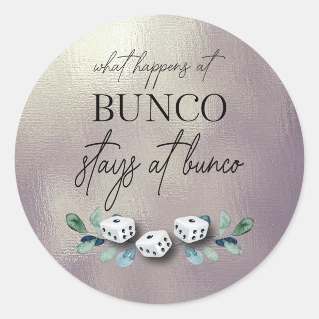 Eucalyptus Floral Dice Bunco Classic Round Sticker (Front)