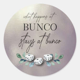 Eucalyptus Floral Dice Bunco Classic Round Sticker
