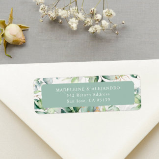 Eucalyptus floral elegant return address