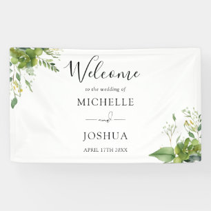 Eucalyptus Floral Elegant Wedding Welcome Banner