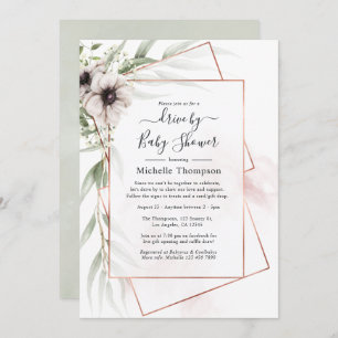 Eucalyptus Floral Geometric Drive By Shower Invitation
