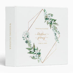 Eucalyptus Floral Gold Frame Wedding Planner Binder