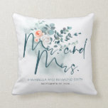 Eucalyptus Floral Greenery Bouquet Elegant Throw Pillow<br><div class="desc">Eucalyptus pillow for Mr. and Mrs.</div>