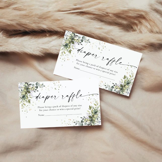 Eucalyptus Floral Greenery Diaper Raffle  Enclosure Card (Creator Uploaded)