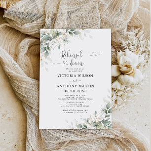 Eucalyptus Floral Rehearsal Dinner Invitation