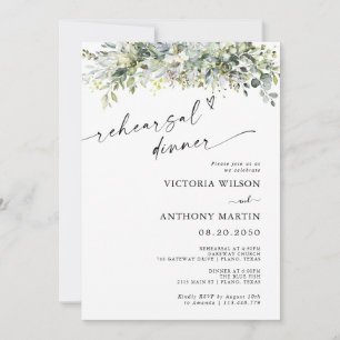 Eucalyptus Floral Rehearsal Dinner Invitation