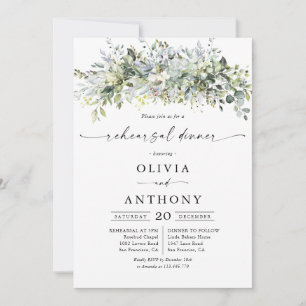 Eucalyptus Floral Rehearsal Dinner Invitation