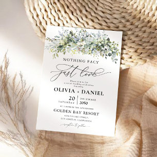 Eucalyptus Floral Wedding Ceremony Invitation