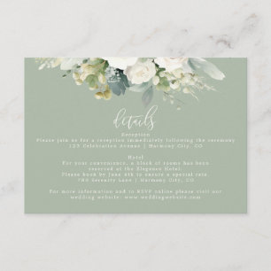 Eucalyptus Floral Wedding Details Enclosure Card