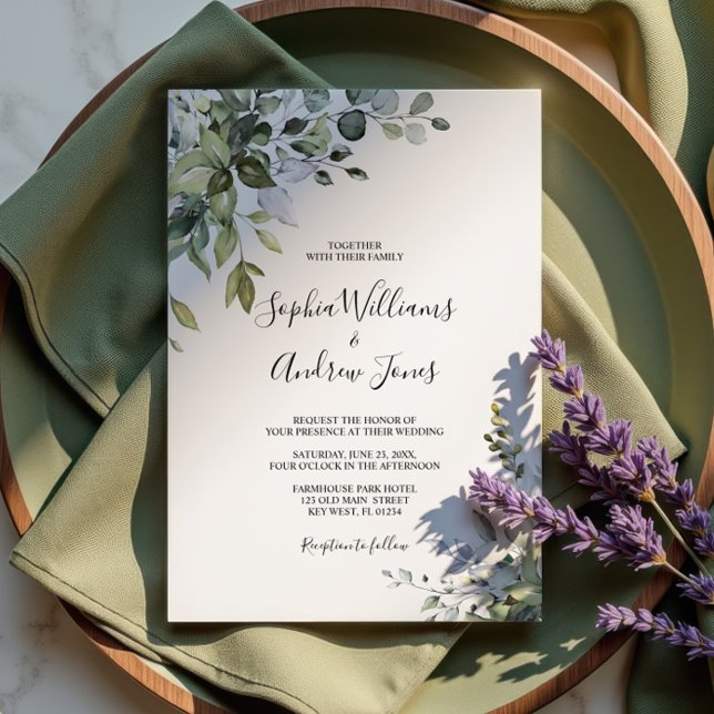Eucalyptus Floral Wedding Invitation (Creator Uploaded)