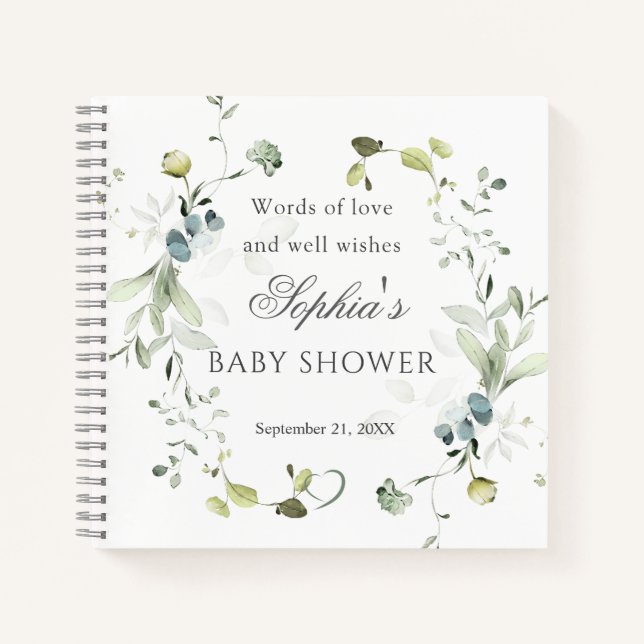 Eucalyptus Foliage Baby shower Livre d'or (Devant)