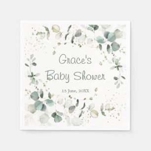 Eucalyptus Foliage Baby Shower Paper Napkin