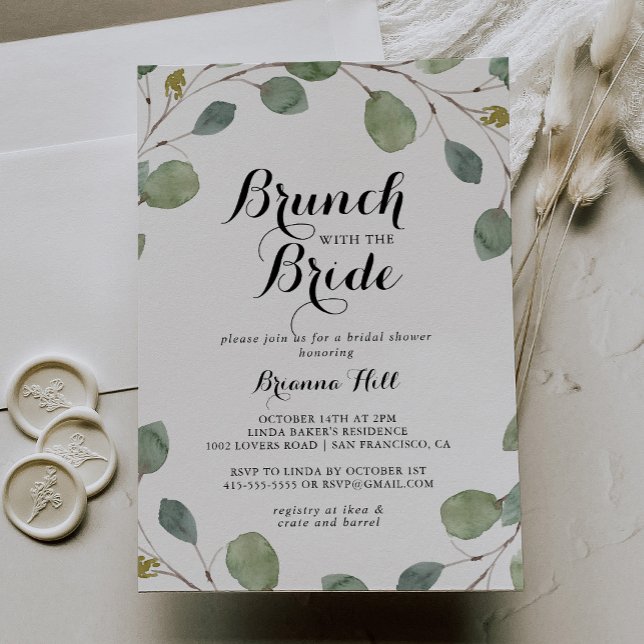 Eucalyptus Foliage Brunch with the Bride Shower Invitation (Creator Uploaded)