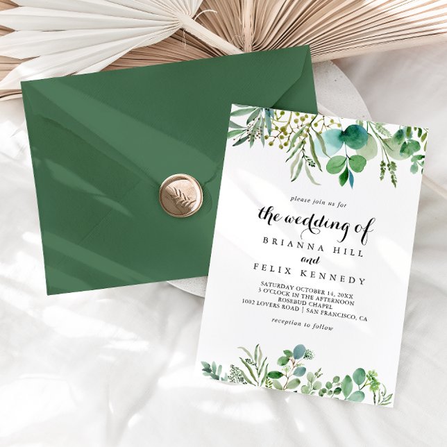 Eucalyptus Foliage Calligraphy The Wedding Of Invitation (Creator Uploaded)