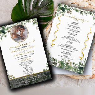 Eucalyptus Foliage Custom Photo Wedding Program