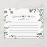 Eucalyptus Foliage Delight Wedding Advice Card<br><div class="desc">This eucalyptus foliage delight wedding advice card is perfect for a modern wedding. The design features botanical watercolor hand-drawn elegant eucalyptus, inspiring natural beauty. These cards are perfect for a wedding, bridal shower, baby shower, graduation party & more. Personalize the cards with the names of the bride and groom, parents-to-be...</div>