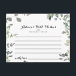 Eucalyptus Foliage Delight Wedding Advice Card<br><div class="desc">This eucalyptus foliage delight wedding advice card is perfect for a modern wedding. The design features botanical watercolor hand-drawn elegant eucalyptus, inspiring natural beauty. These cards are perfect for a wedding, bridal shower, baby shower, graduation party & more. Personalize the cards with the names of the bride and groom, parents-to-be...</div>