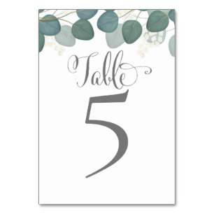Eucalyptus Foliage Elegant Greenery Leaves Table Number