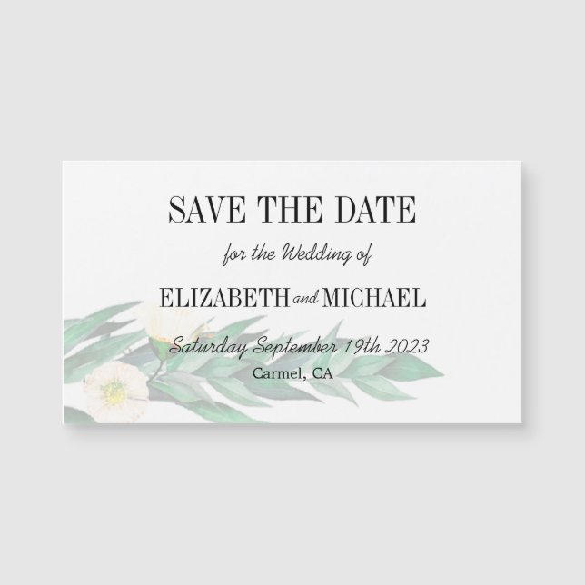Eucalyptus Foliage Elegant  Wedding Save the Date (Front)