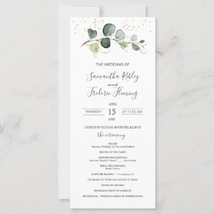 Eucalyptus Foliage Gold Programme de mariage des F