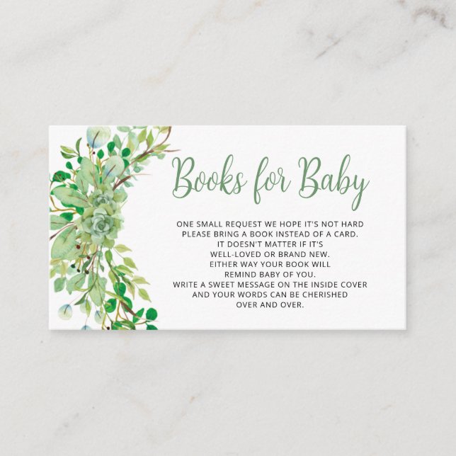 Eucalyptus foliage greenery book request enclosure card (Front)